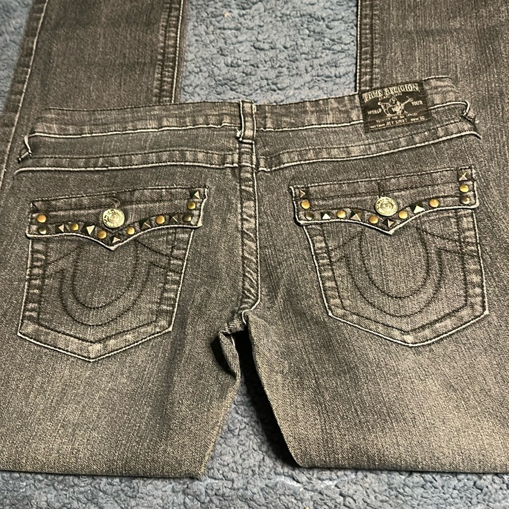 True Religion women’s black jeans with studs bling size 30 straight. Like new